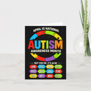 Every Month Autism Awareness Autistic Support Men Card
