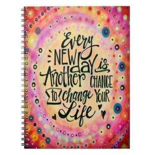 Every New Day Pink Encouragement Trendy Notebook