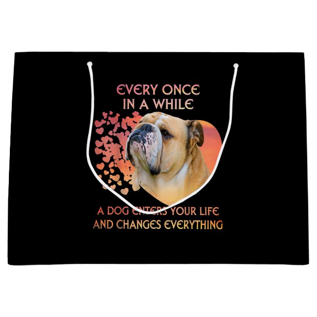 Every Once In A While A Dog Enters Your Life Large Gift Bag (Front)