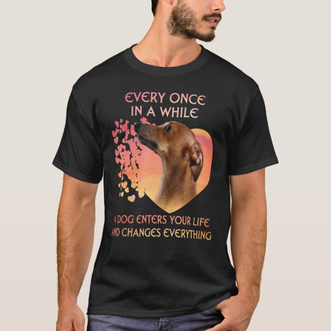 Every Once In A While A Greyhound Enters You Life T-Shirt (Front)