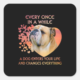 Every Once In A While Dog Enters Your Life Bulldog Square Sticker