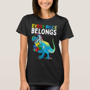 Every Piece Belongs Dinosaur Autism Awareness Puzz T-Shirt