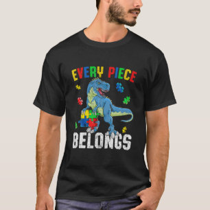 Every Piece Belongs Dinosaur Autism Awareness Puzz T-Shirt