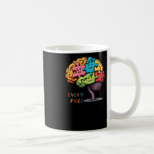 Every Piece Counts - Colourful Puzzle Brain Illust Coffee Mug
