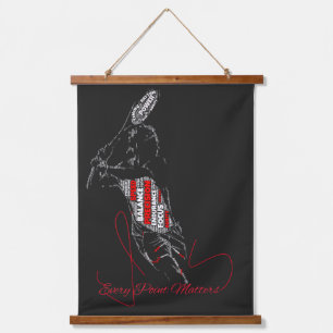 Every Point Matters Tennis Typography Hanging Tapestry