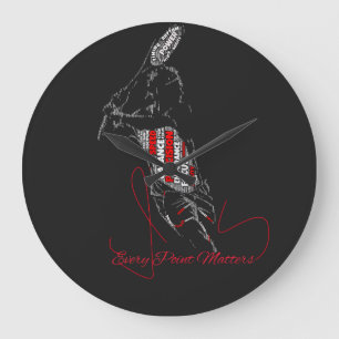 Every Point Matters Tennis Typography Large Clock