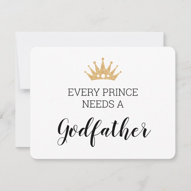 Every Prince Needs A Godfather Baptism Card (Front)