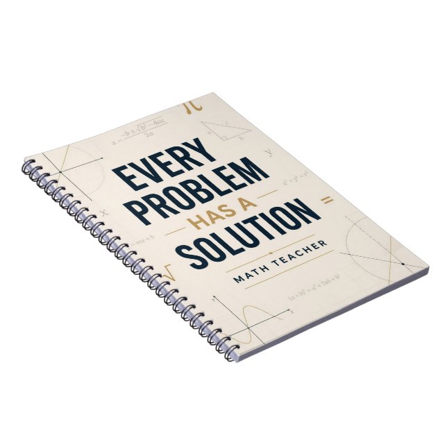 Every Problem Has a Solution Inspirational Math Notebook (Right Side)
