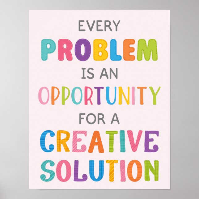 Every Problem Is An Opportunity Growth Mindset Poster (Front)