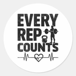 Every Rep Counts Weightlifter Bodybuilding Bodybui Classic Round Sticker