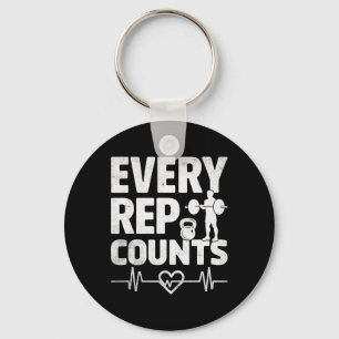 Every Rep Counts Weightlifter Bodybuilding Bodybui Key Ring