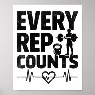 Every Rep Counts Weightlifter Bodybuilding Bodybui Poster