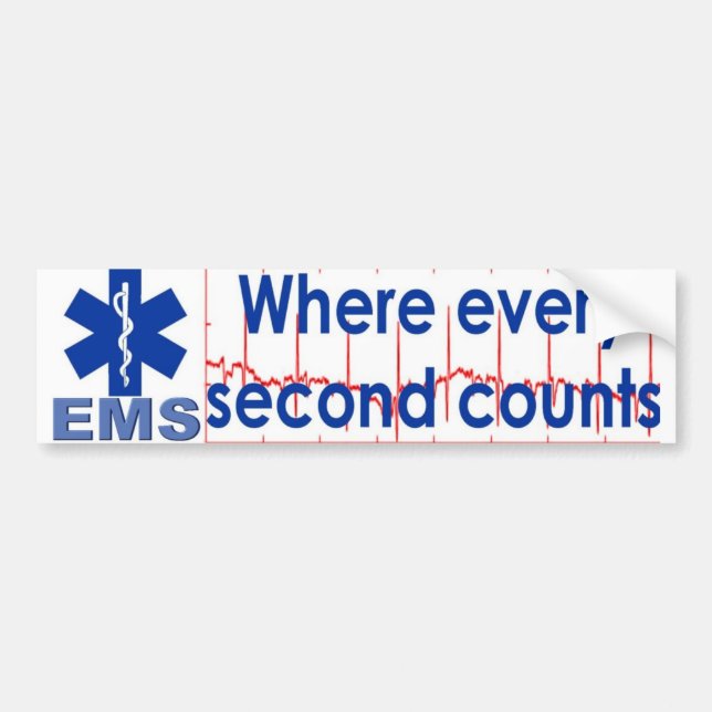 every second counts bumper sticker (Front)
