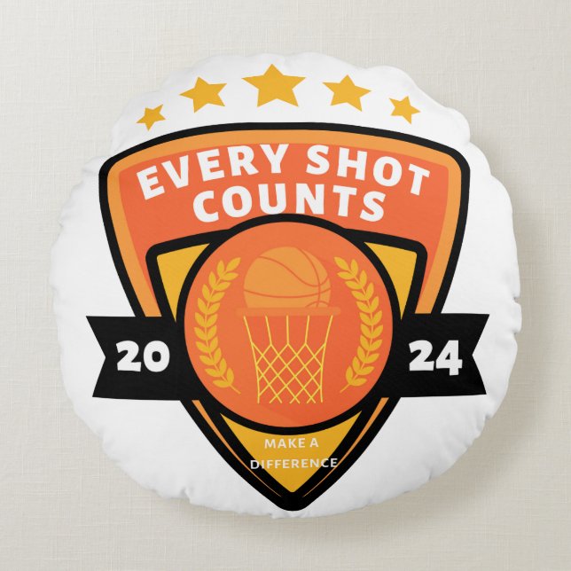Every Shot Counts Round Pillow (Front)