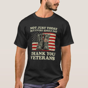 Every Single Day Thank You Veterans American Flag  T-Shirt