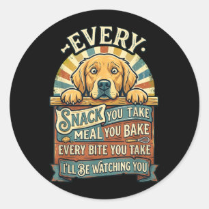 Every Snack Make Every Meal Bake - Golden Classic Round Sticker