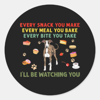 Every snack you make every meal you bake italian classic round sticker