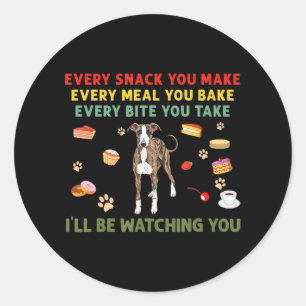 Every snack you make every meal you bake italian classic round sticker
