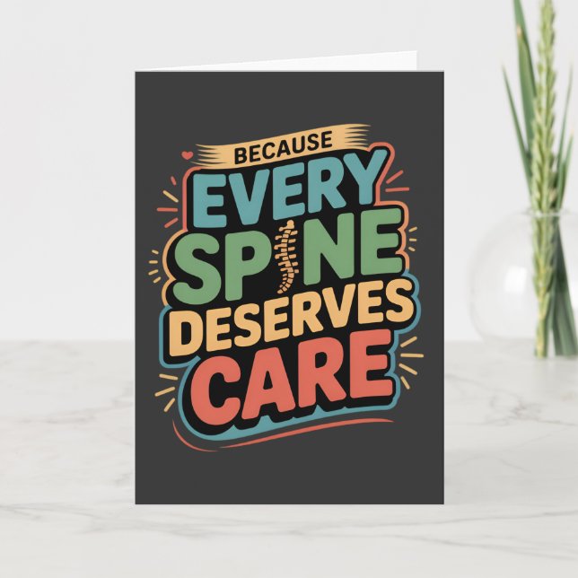 Every Spine Deserves Care Chiropractor Quote Card (Front)