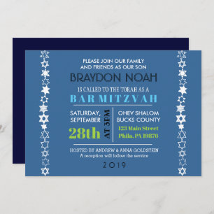 EVERY STAR IS UNIQUE Bar Bat Mitzvah Invitation