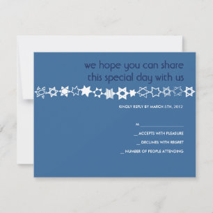 EVERY STAR IS UNIQUE Bar Bat Mitzvah Reply Card