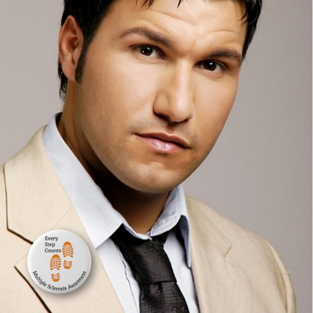 Every Step Counts Multiple Sclerosis Awareness 6 Cm Round Badge (Creator Uploaded)