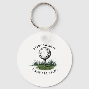Every Swing Is A New Beginning Golf Key Ring
