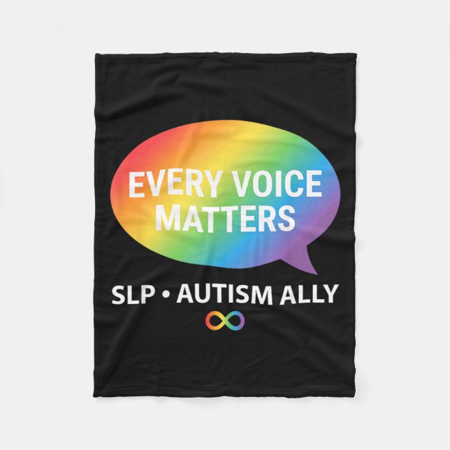 Every Voice SLP Autism Ally Fleece Blanket (Front)