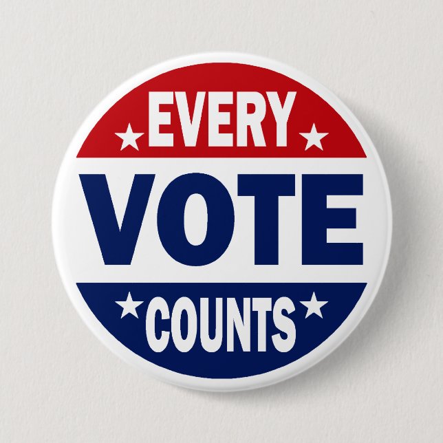 Every Vote Counts 7.5 Cm Round Badge (Front)