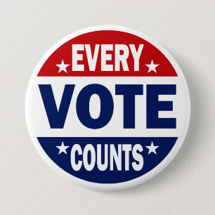 Every Vote Counts 7.5 Cm Round Badge