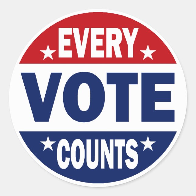 Every Vote Counts Classic Round Sticker (Front)