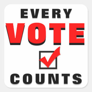 Every Vote Counts Square Sticker