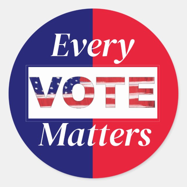 Every VOTE Matters  Classic Round Sticker (Front)