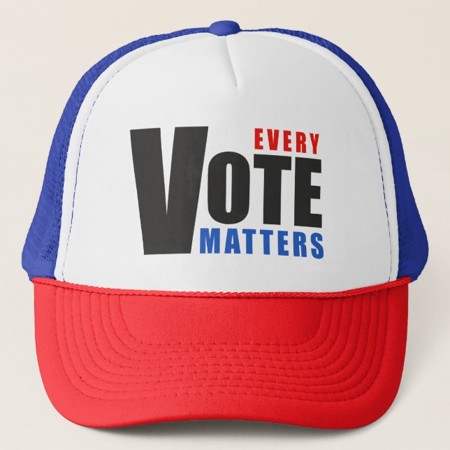 Every Vote Matters - your vote is your power Trucker Hat (Front)