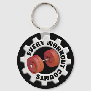 Every Workout Counts - Red Dumbbells Key Ring
