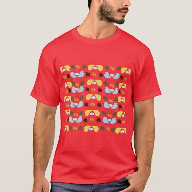 Everybirdy golder birds pattern boy T-Shirt (Front)