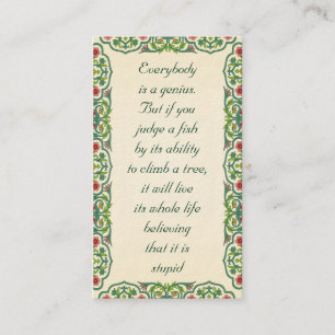 Everybody is a genius. But if you judge a fish Business Card