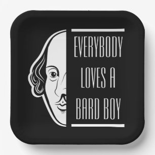 Everybody Loves A Bard Boy Shakespeare Thespian Paper Plate