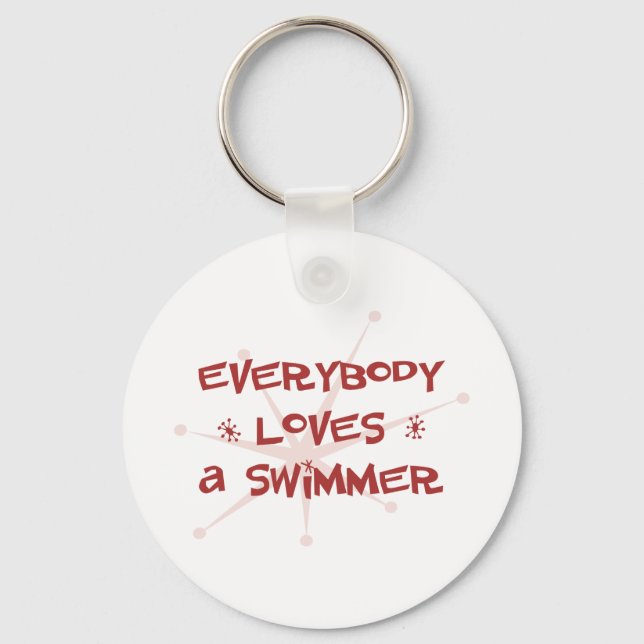 Everybody Loves A Swimmer Key Ring (Front)