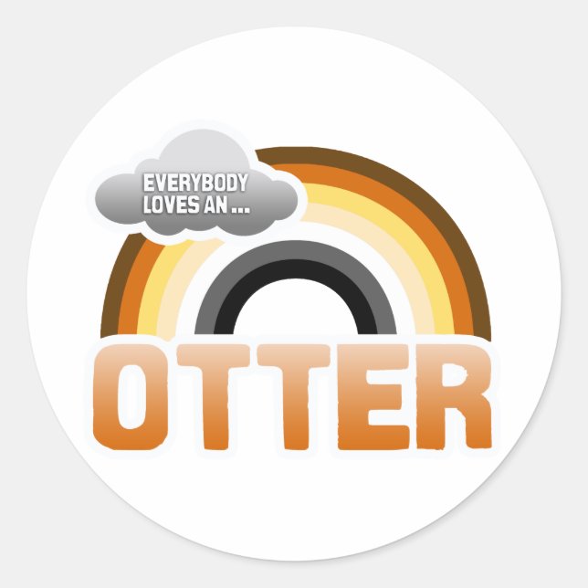 Everybody Loves an Otter Classic Round Sticker (Front)