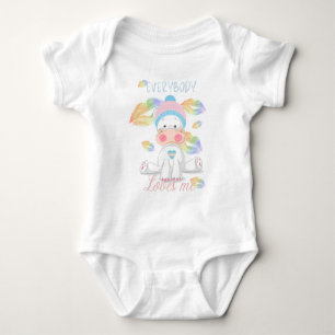Everybody loves me   Cute Hippo   Lgbtq/T Baby Bodysuit