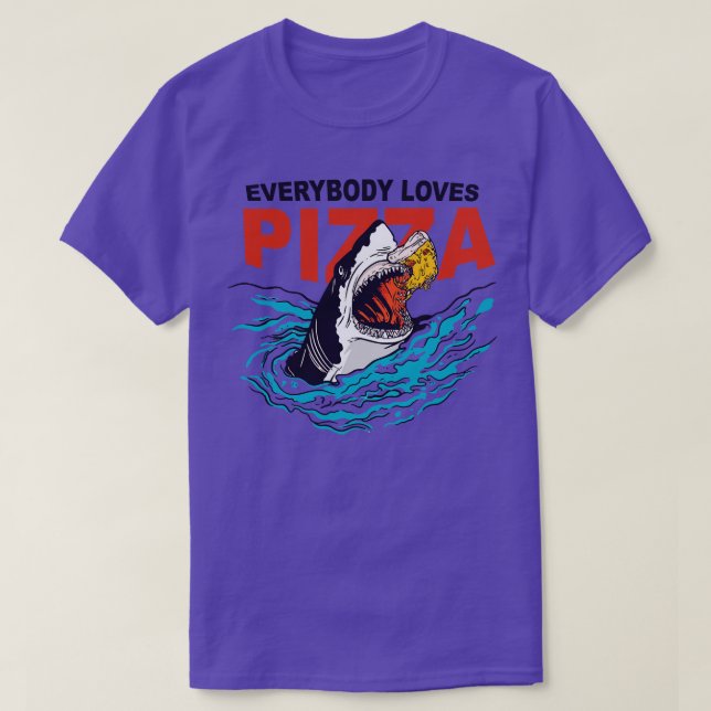Everybody Loves Pizza Eating Last Slice T-Shirt (Design Front)