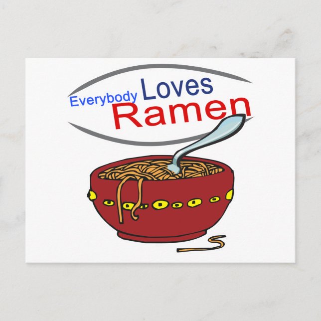 Everybody Loves Ramen Parody Postcard (Front)