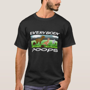 Everybody Poops with Llama Kangaroo Bunny Rabbit T-Shirt