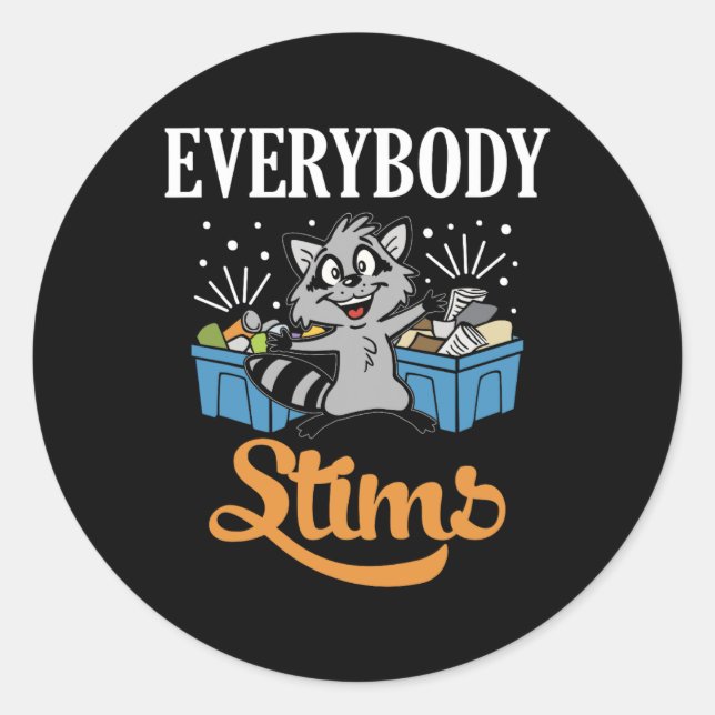 Everybody Stims Neurodiversity Autism Warrior Neur Classic Round Sticker (Front)