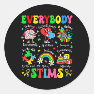 Everybody Stims Special Education Teacher Autism Classic Round Sticker