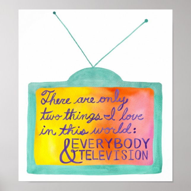 Everybody & Television (turquoise & purple) Poster (Front)
