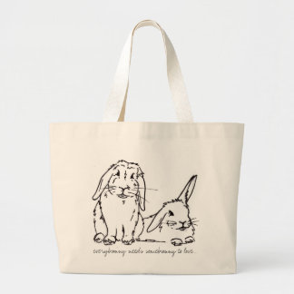 Everybunny needs somebunny to love large tote bag