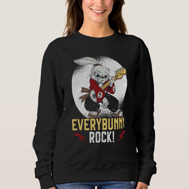 Everybunny Rock Rabbit Whisperer Animal Bunny  Roc Sweatshirt (Front)