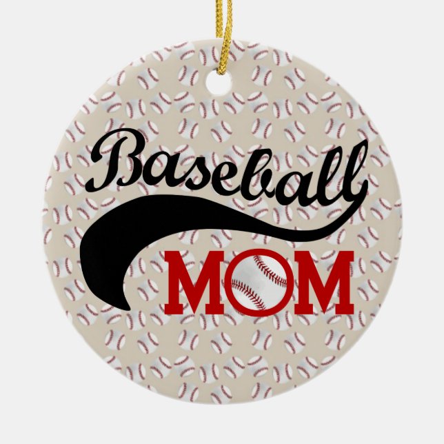 Everyday Baseball Mum Sporty Ceramic Ornament (Front)